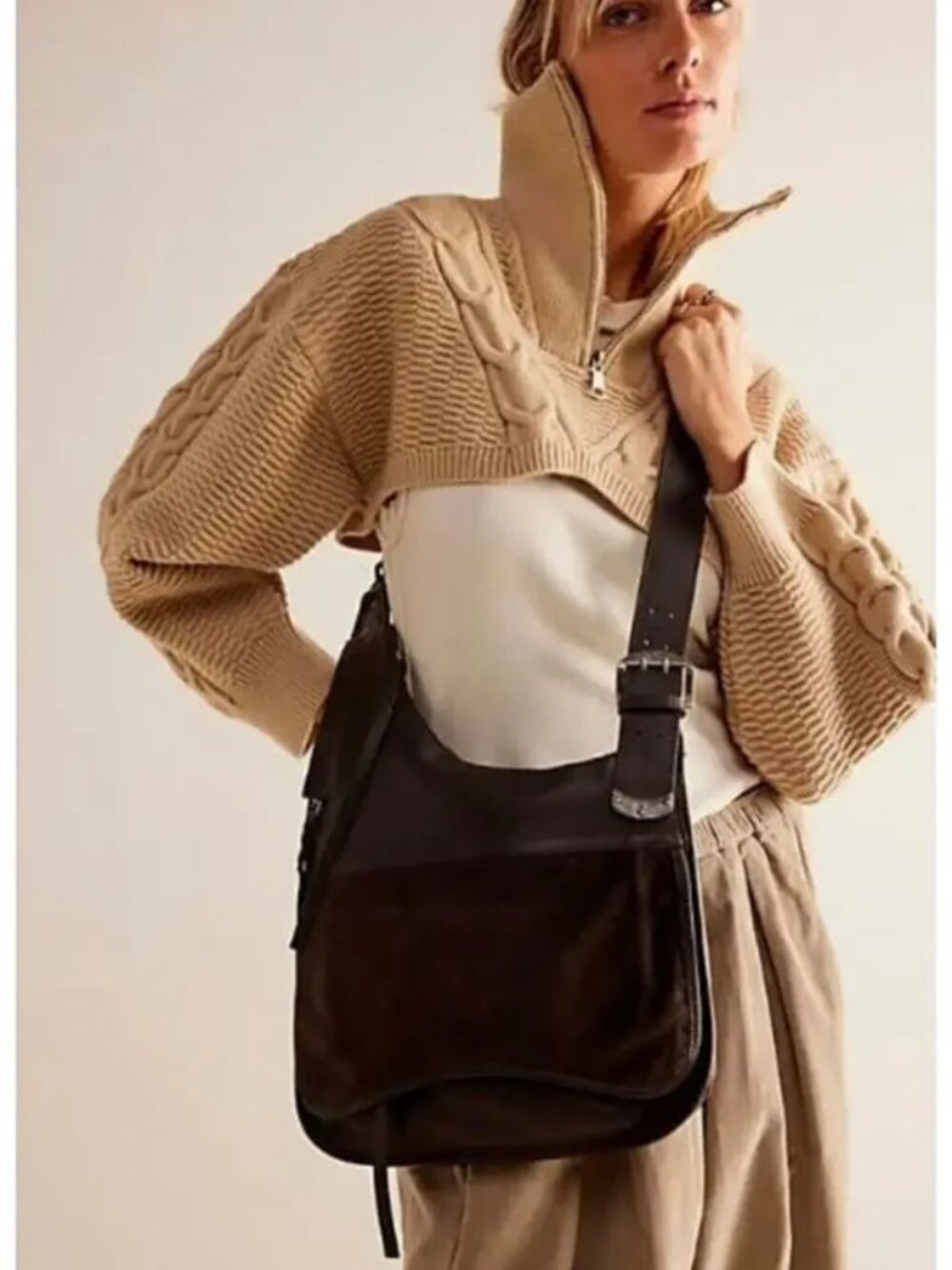 Free People We the Free Roots Rival Sling Bag in Brown - Picture 2 of 8